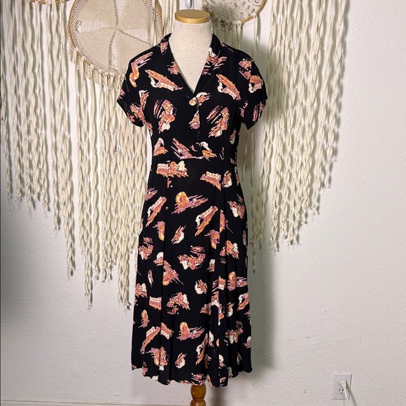 Loco Lindo Dresses & Skirts - Loco Lindo Vintage Inspired Western Covered Wagon Print Dress XS/S